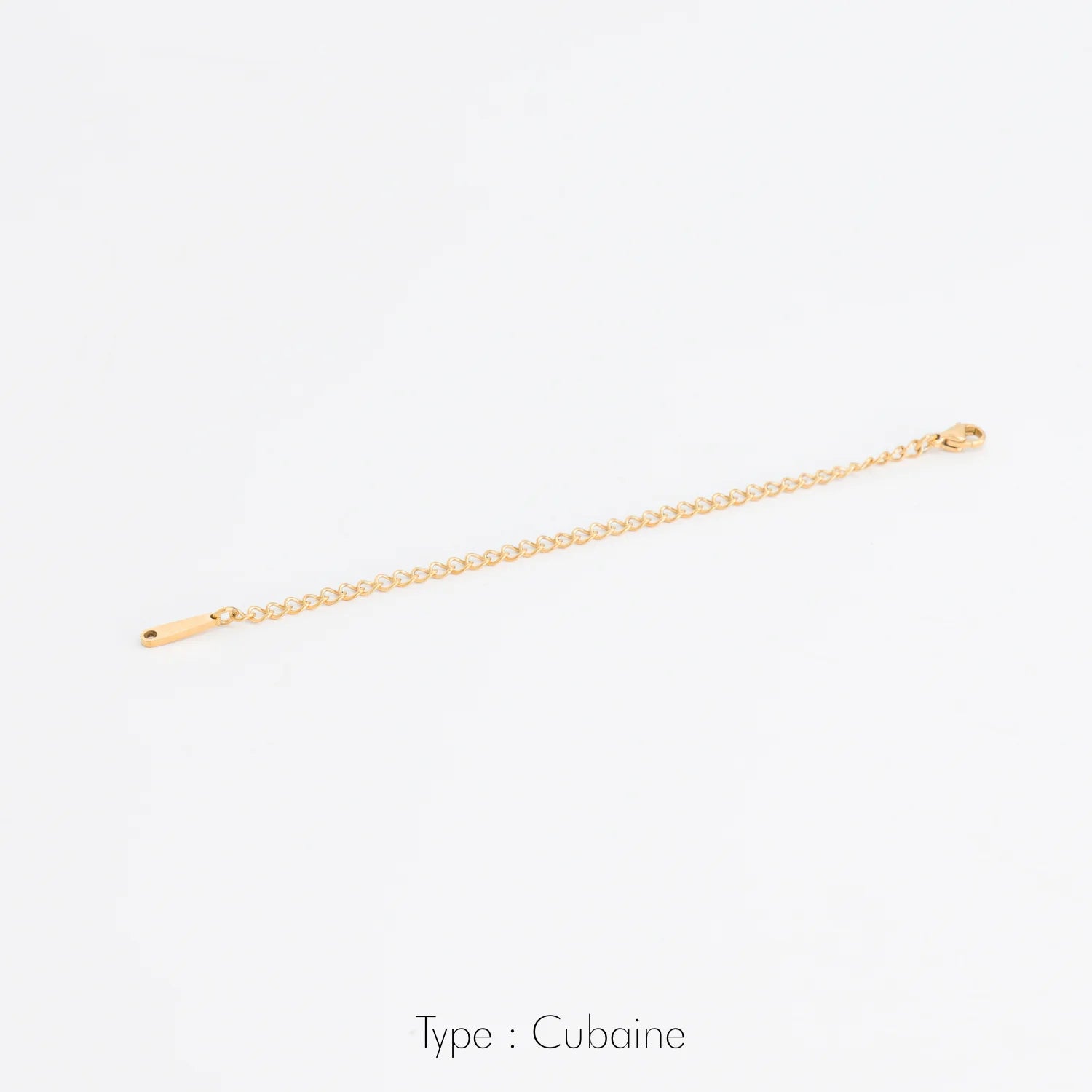 Chaine d’extension Acier inoxydable Or / 3cm / Maille Cubaine Jardin des Bijoux